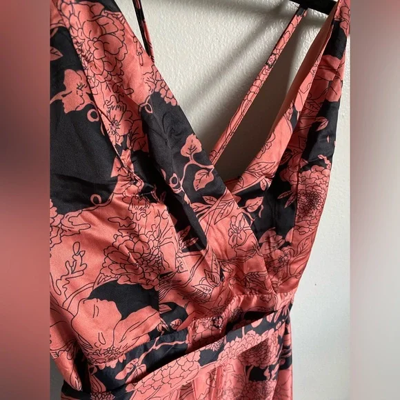 Lulus Tea Gardens Rusty Rose Floral Print Satin Maxi Dress - Picture 8 of 12